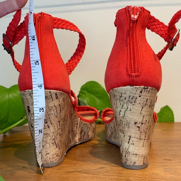 Mossimo Supply Red Woven Faux Cork Wedge Sandal - Picture 5 of 5